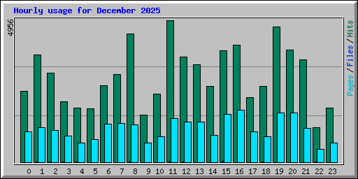 Hourly usage for December 2025